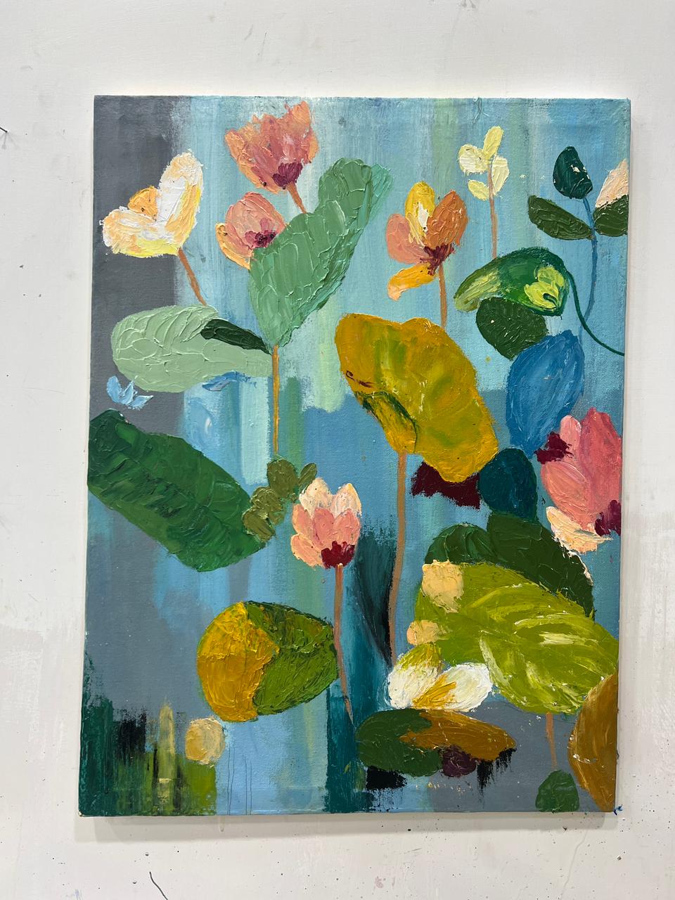 Blooming Serenity: A Textured Floral Masterpiece - Image 2