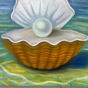The Oceanic Pearl: A Hand-Painted Serene Coastal Study