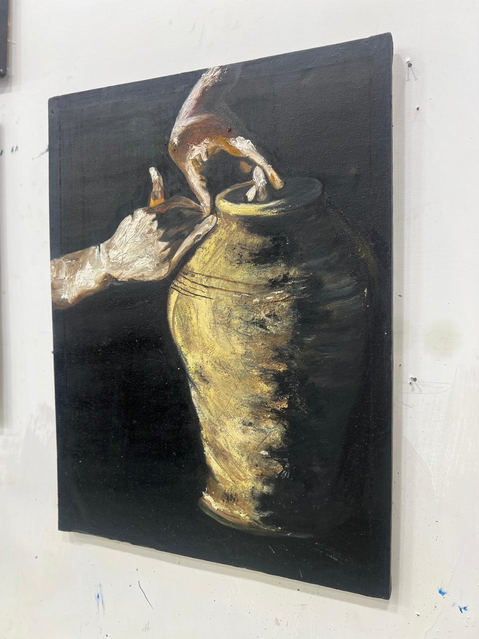 The Potter’s Hand: A Textured Study in Gold and Shadow - Image 13