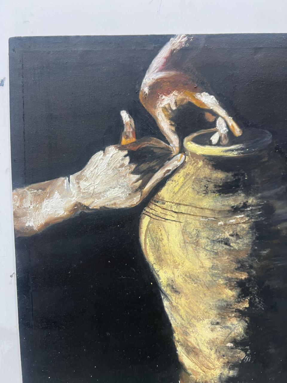 The Potter’s Hand: A Textured Study in Gold and Shadow - Image 11