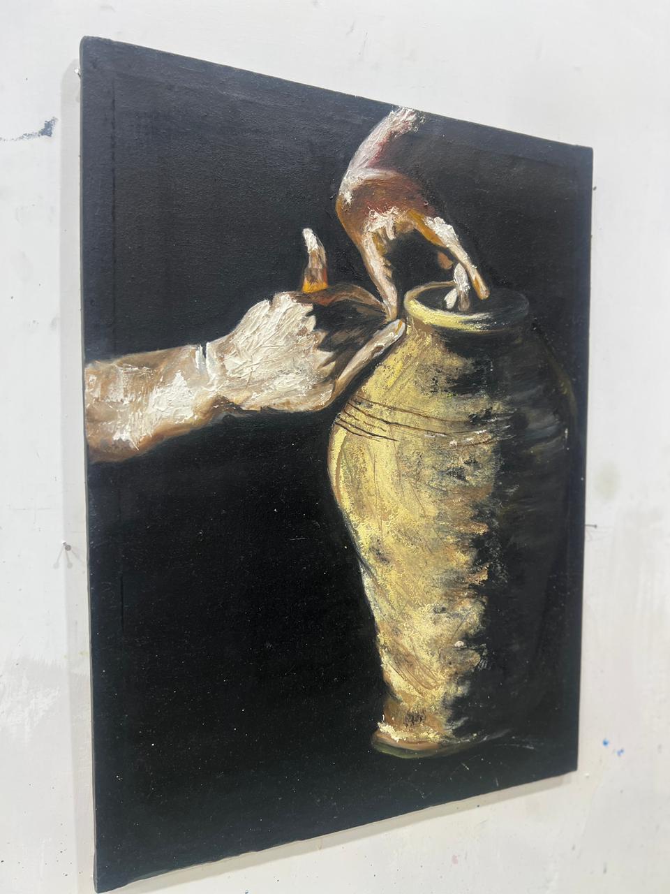 The Potter’s Hand: A Textured Study in Gold and Shadow - Image 10