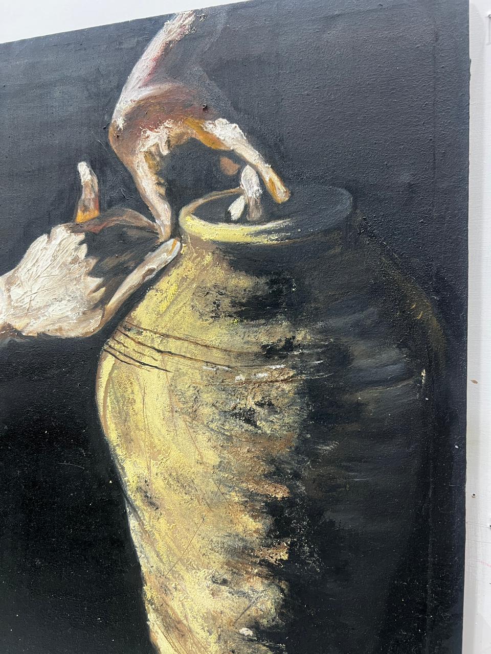 The Potter’s Hand: A Textured Study in Gold and Shadow - Image 5