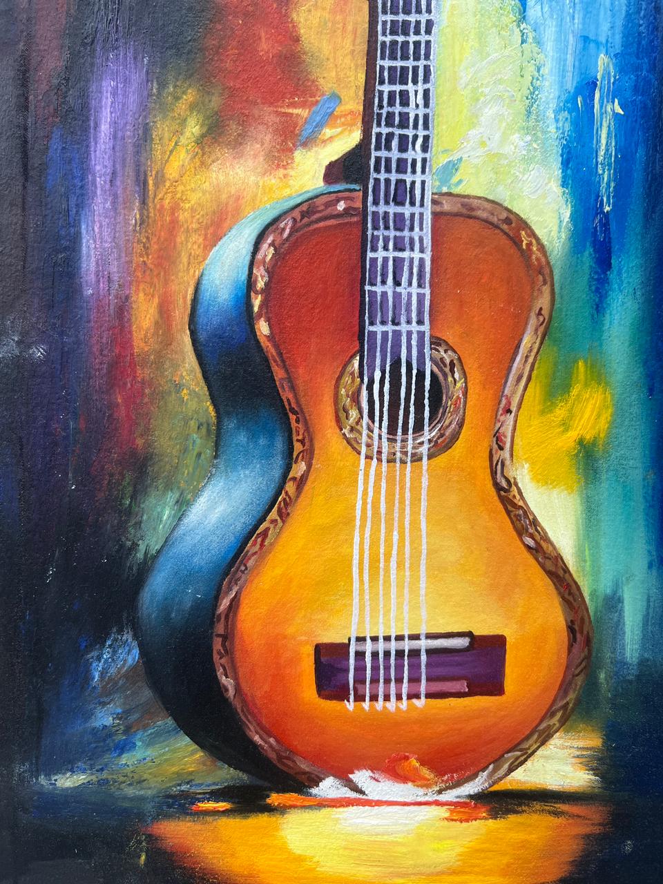 Melodic Radiance: A Vibrant Acoustic Guitar Masterpiece - Image 10