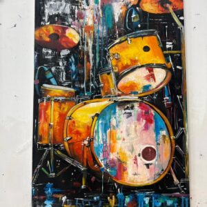 Rhythm in Color: Abstract Drum Kit Canvas