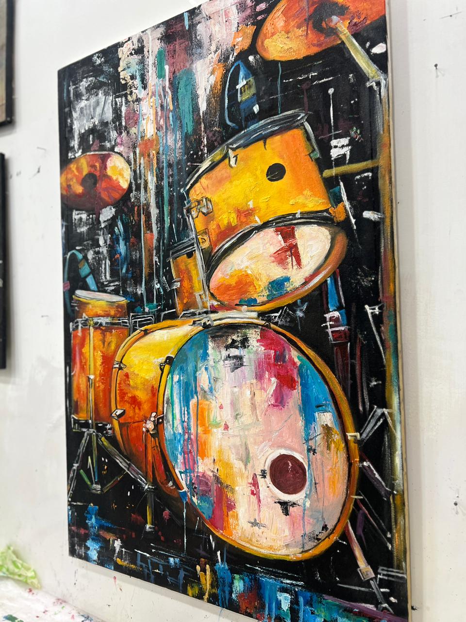 Rhythm in Color: Abstract Drum Kit Canvas - Image 4
