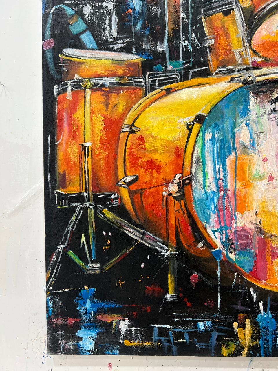 Rhythm in Color: Abstract Drum Kit Canvas - Image 2