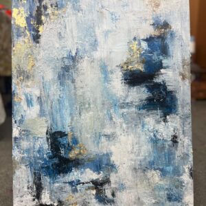 Oceanic Gold: Abstract Textural Canvas Painting